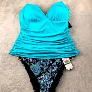 Michael Kors/ Bianca Tankini Top and Bottom Size 14/ L  New